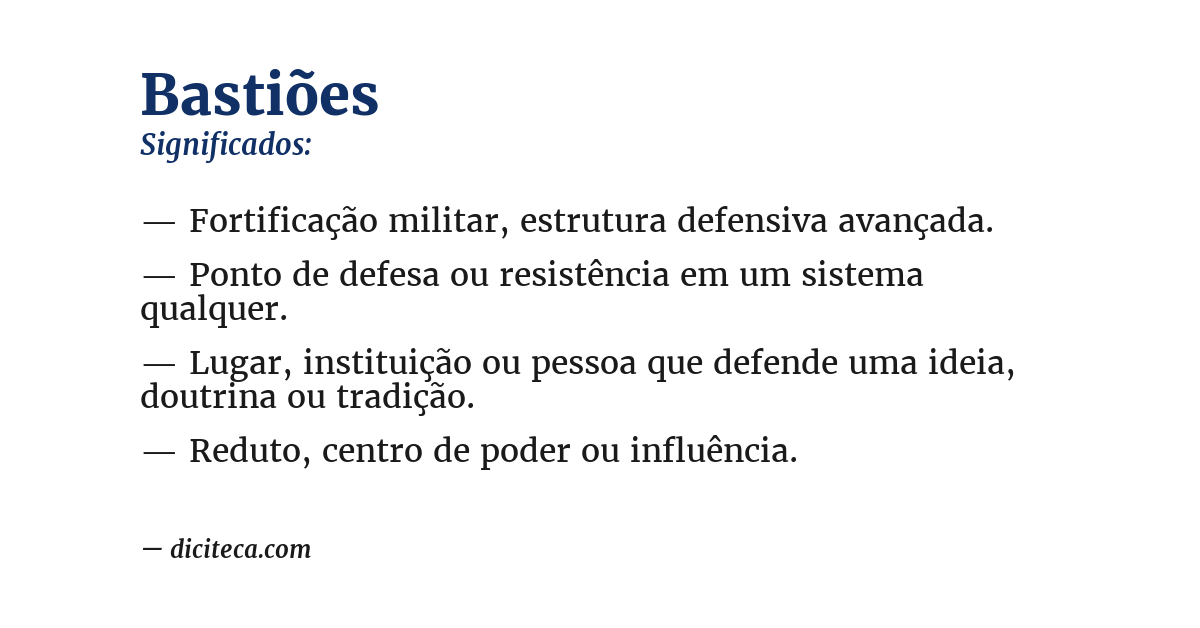 Significado de bastiões