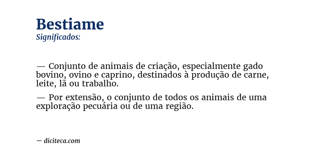 Significado de bestiame