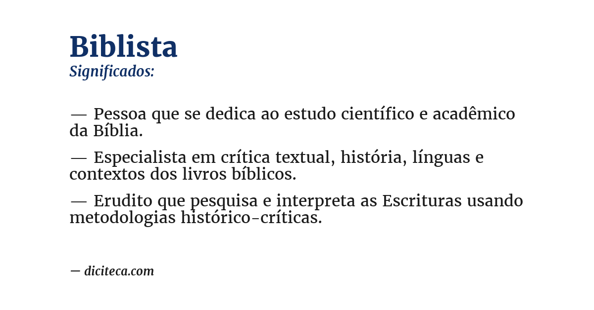 Significado de biblista