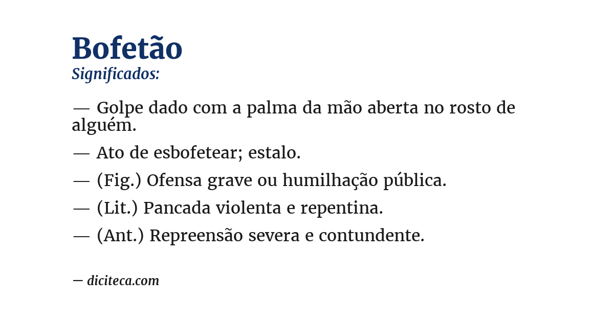 Significado de bofetão