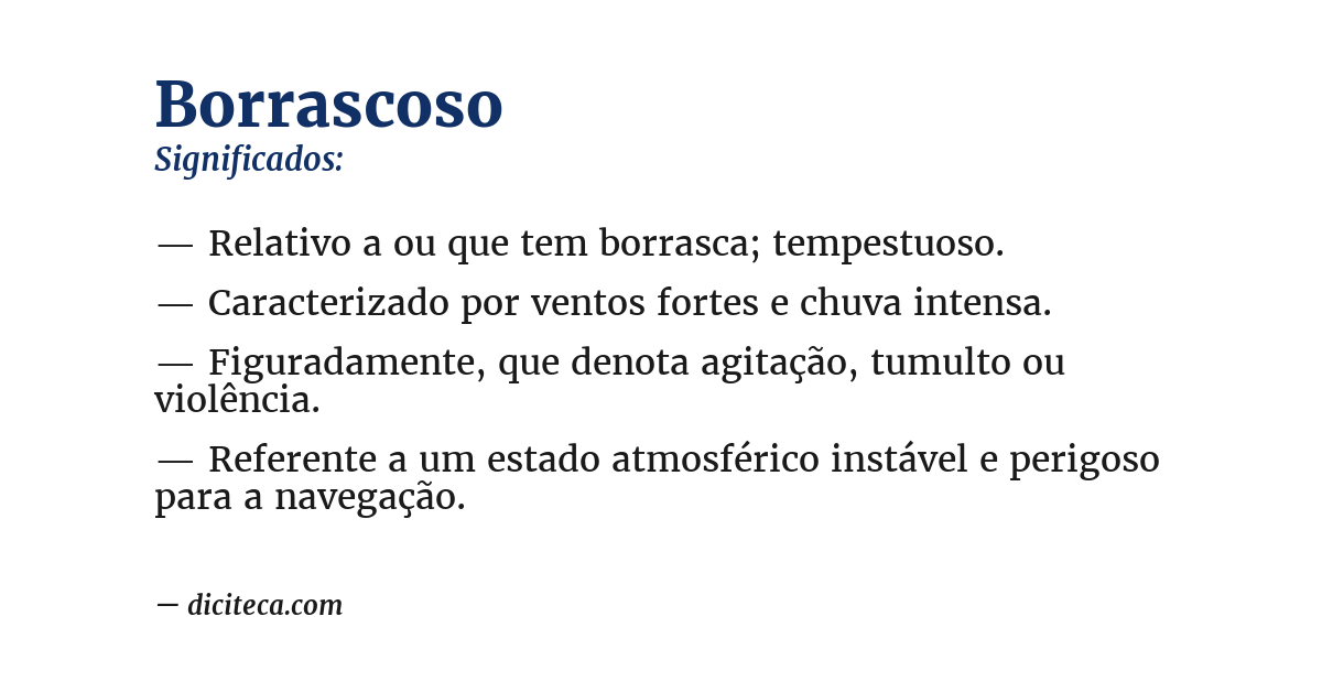 Significado de borrascoso