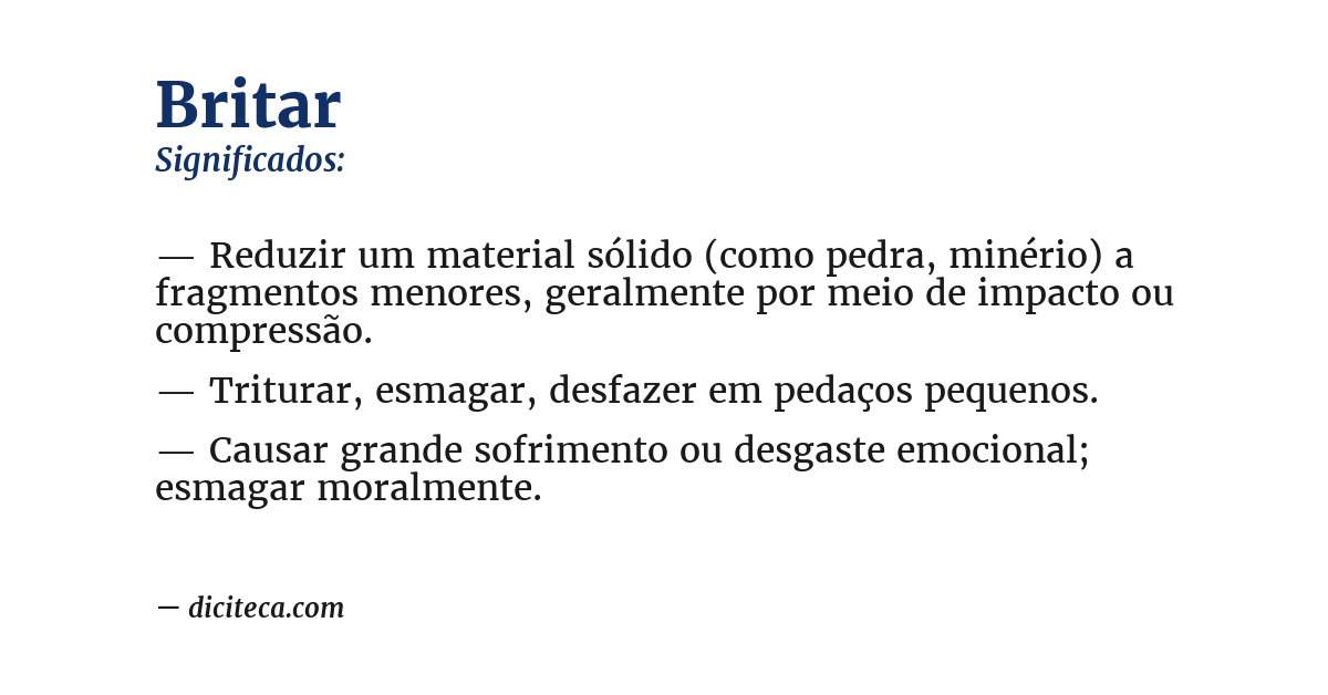 Significado de britar