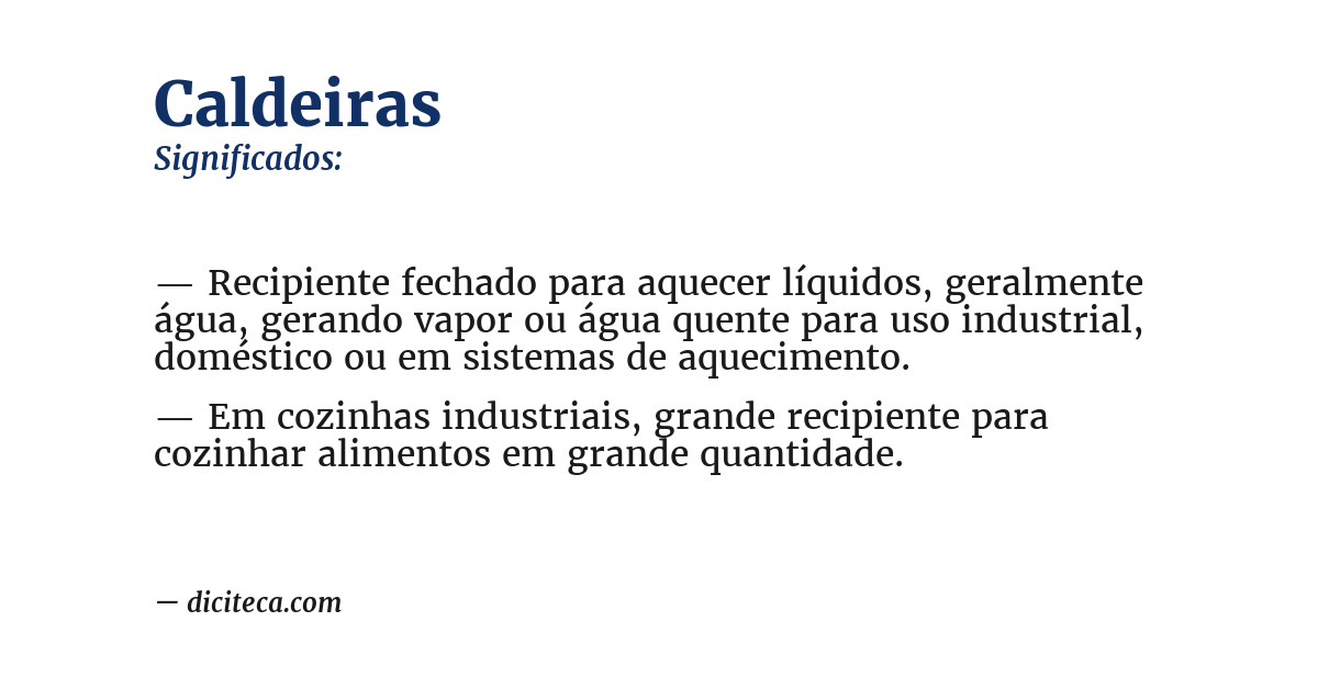 Significado de caldeiras