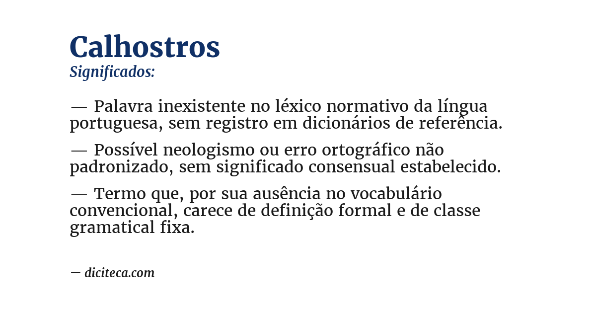 Significado de calhostros