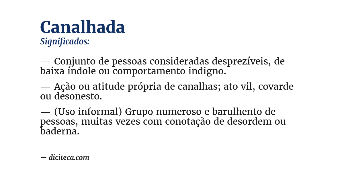 Significado de canalhada