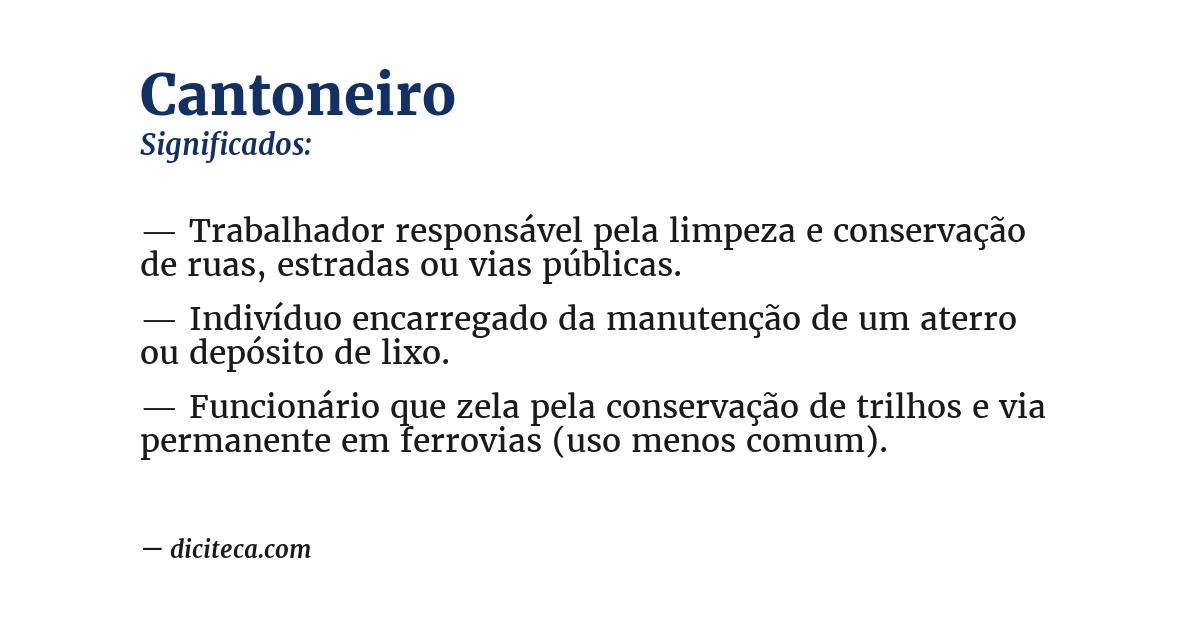 Significado de cantoneiro