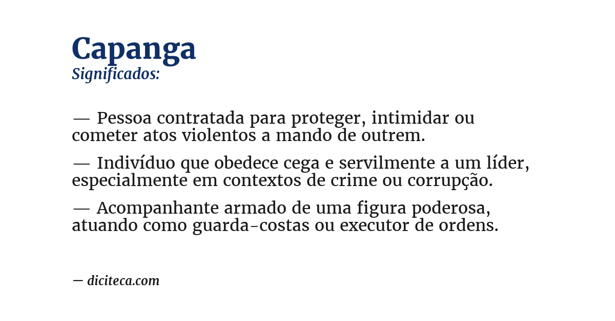 Significado de capanga