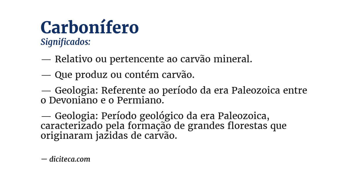 Significado de carbonífero