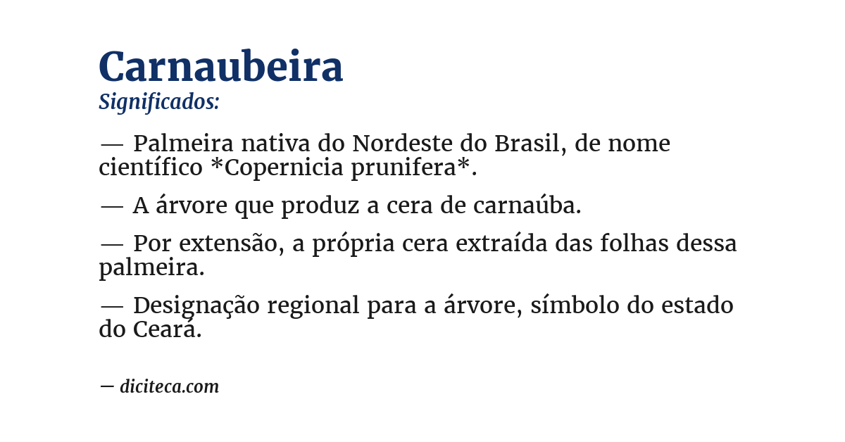 Significado de carnaubeira