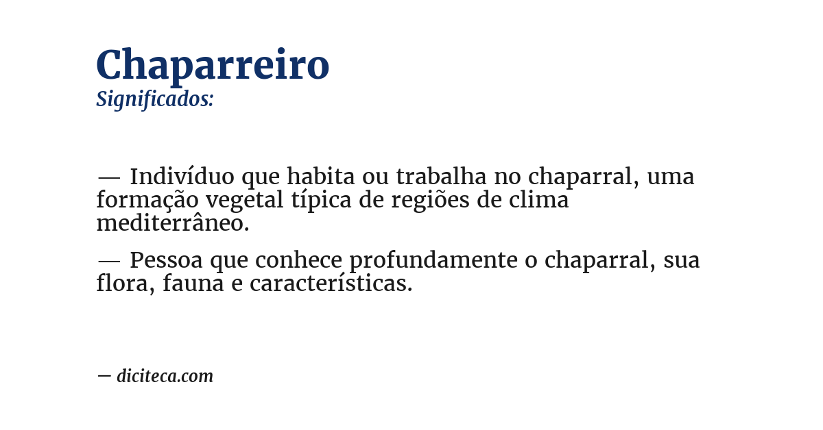 Significado de chaparreiro
