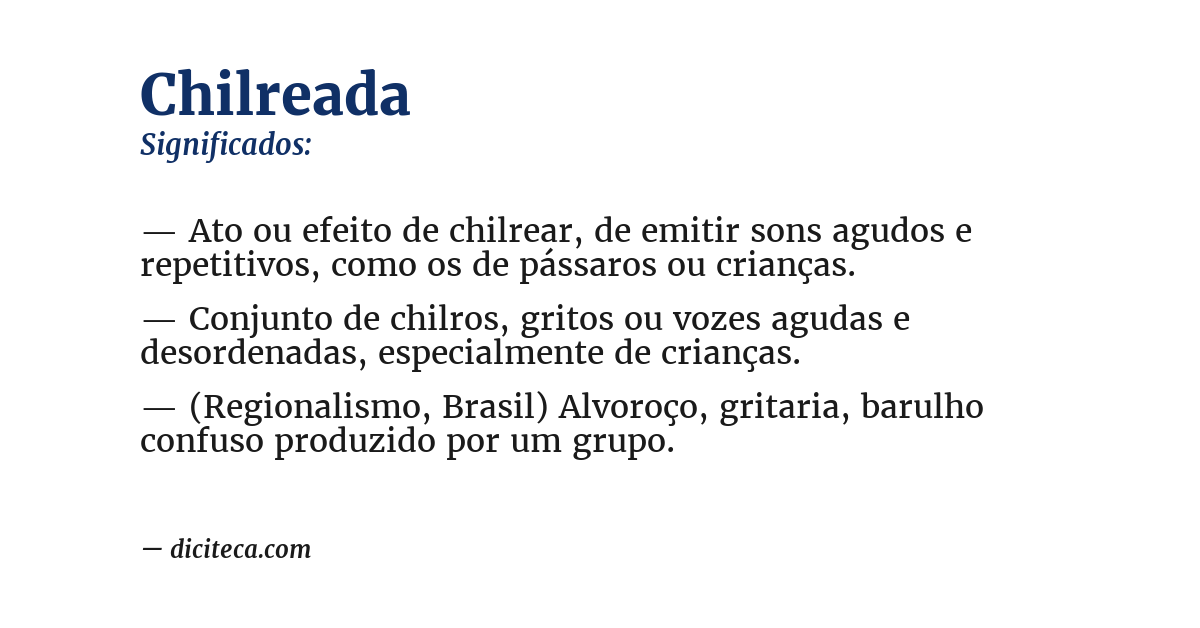 Significado de chilreada