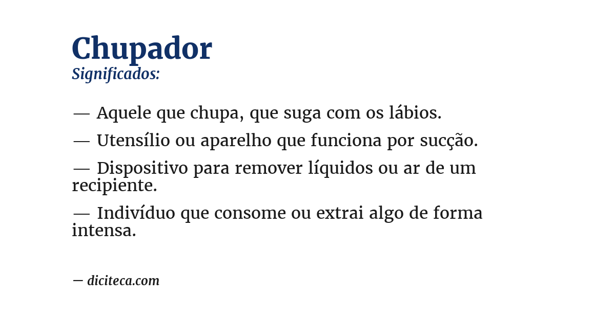 Significado de chupador