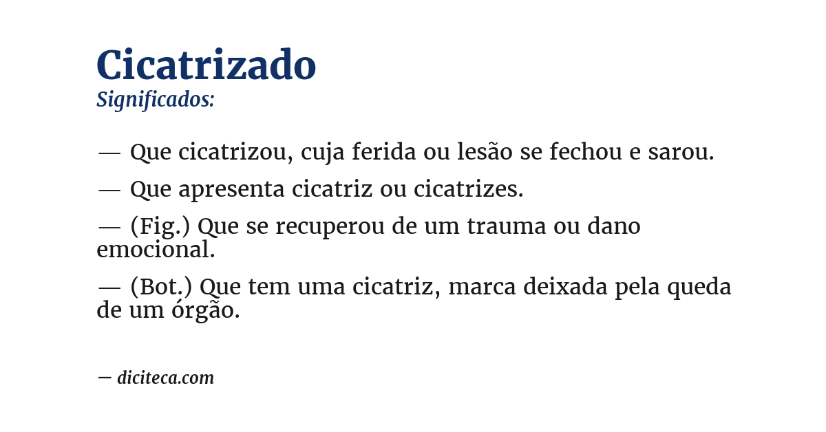 Significado de cicatrizado
