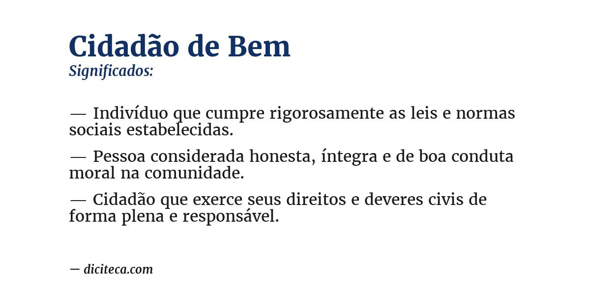 Significado de cidadão de bem