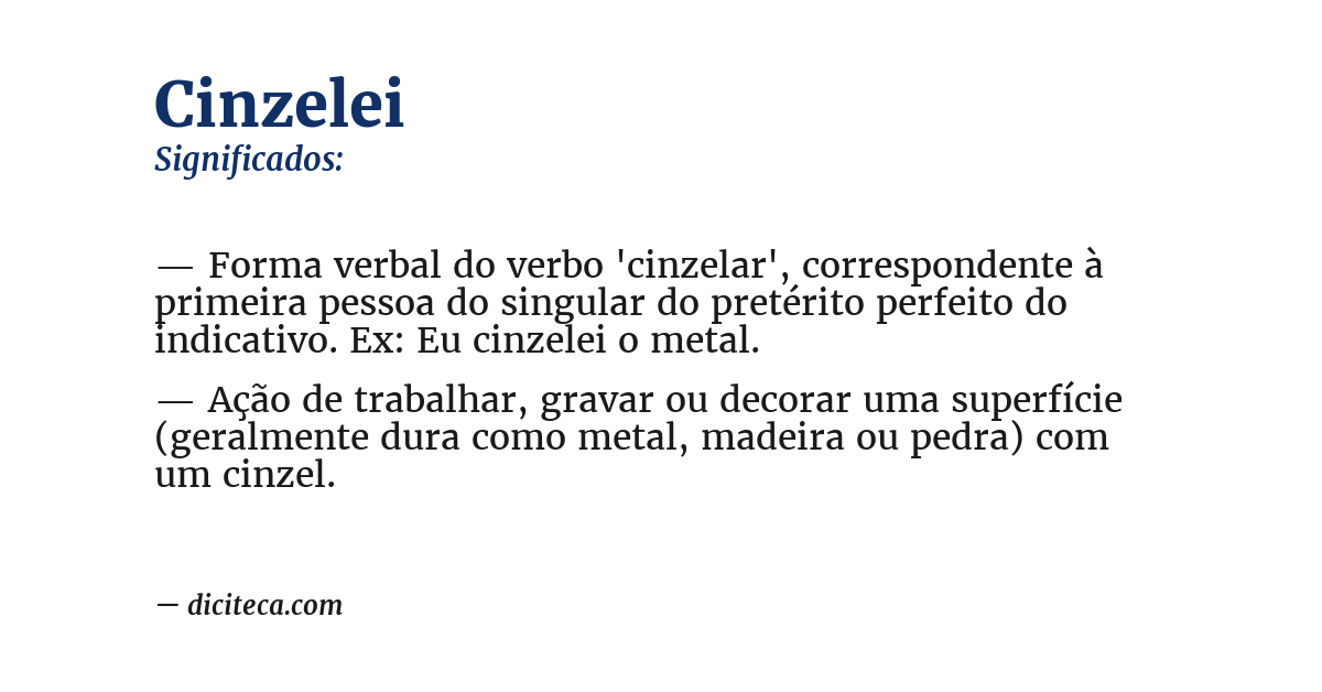 Significado de cinzelei