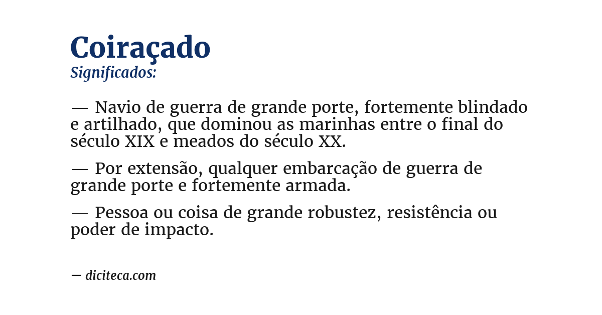 Significado de coiraçado