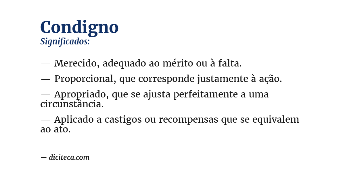 Significado de condigno