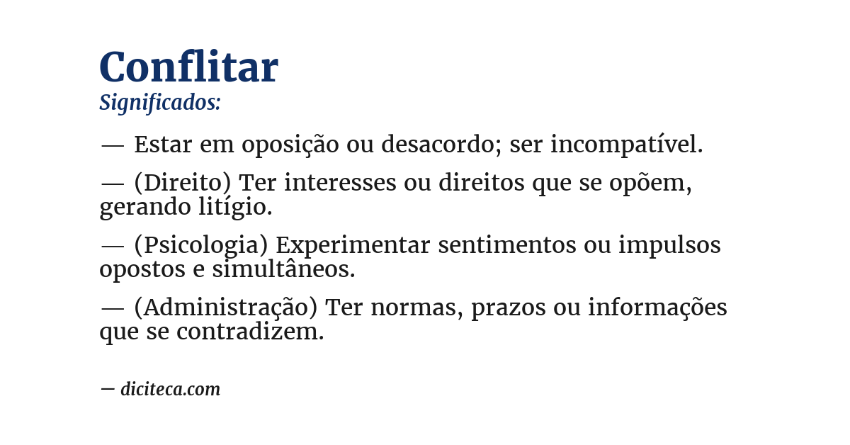 Significado de conflitar