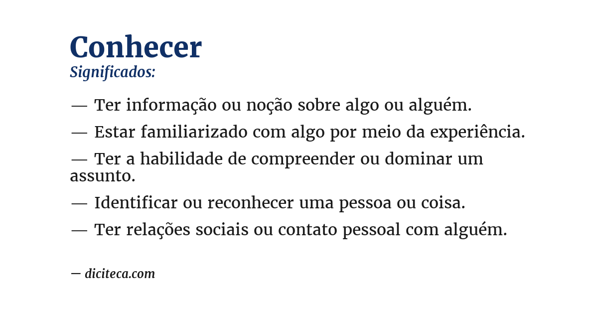 Significado de conhecer