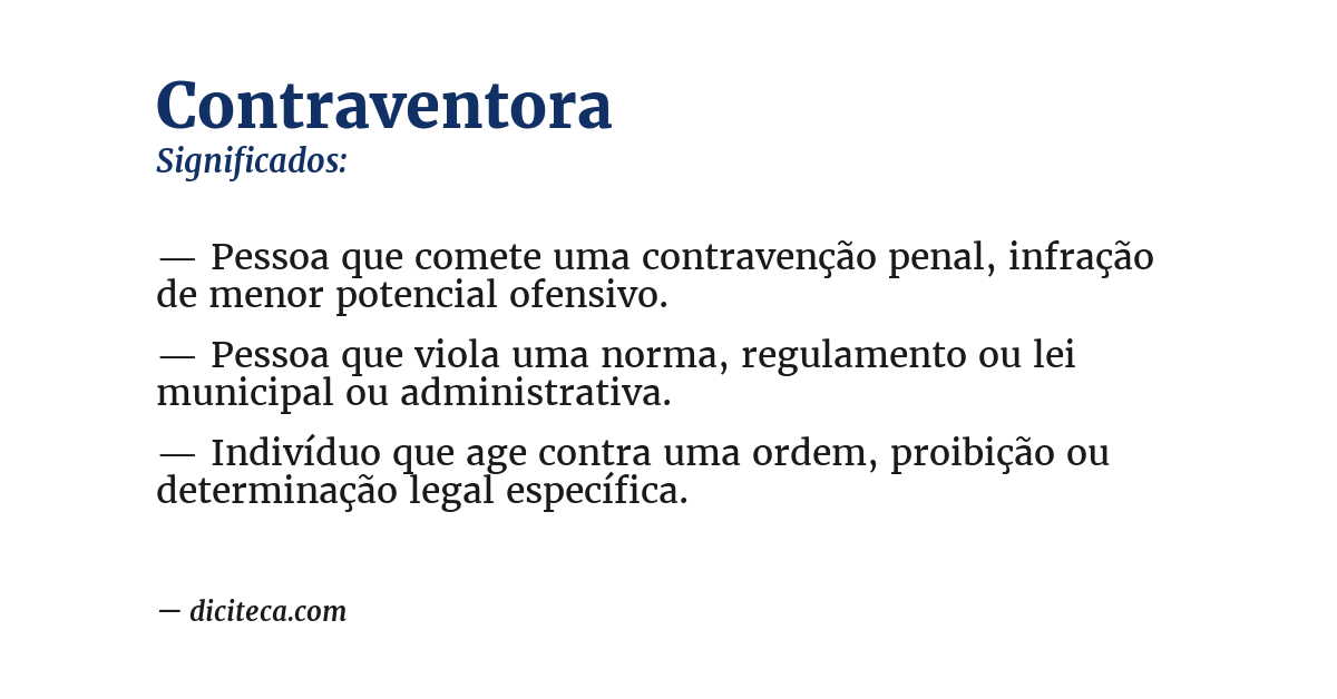 Significado de contraventora