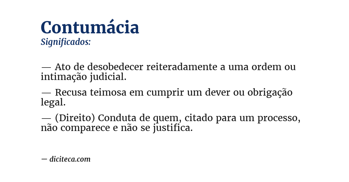 Significado de contumácia