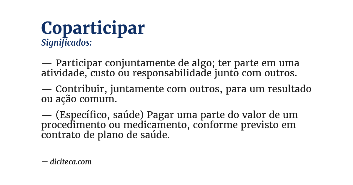 Significado de coparticipar