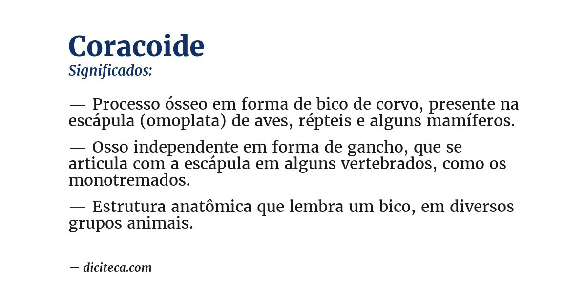 Significado de coracoide