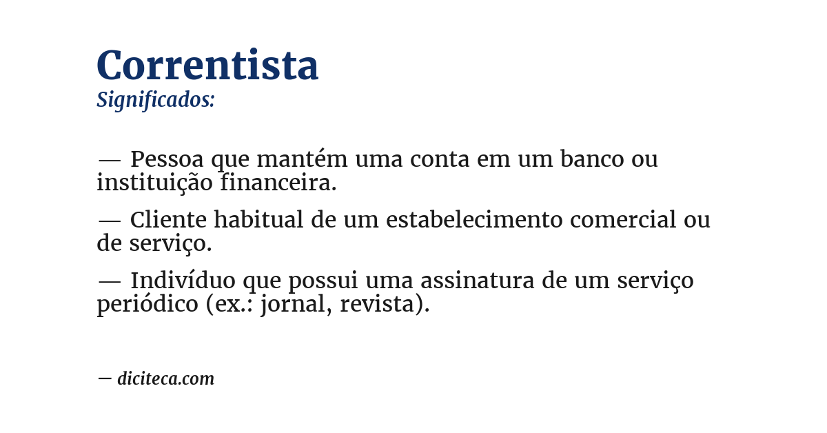Significado de correntista