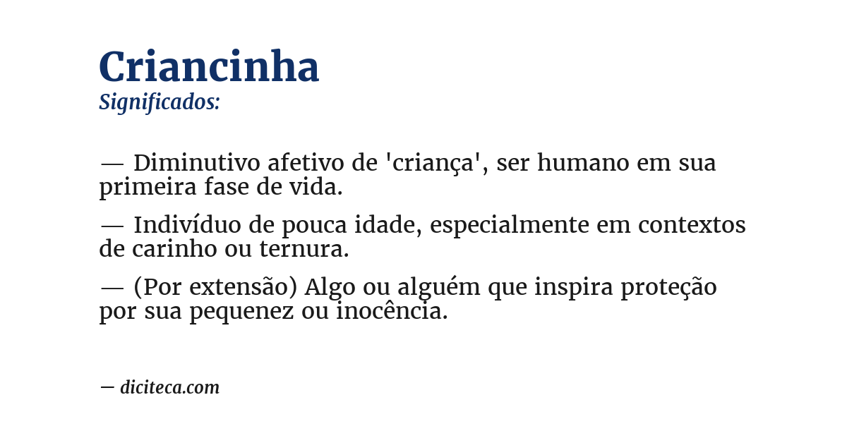 Significado de criancinha