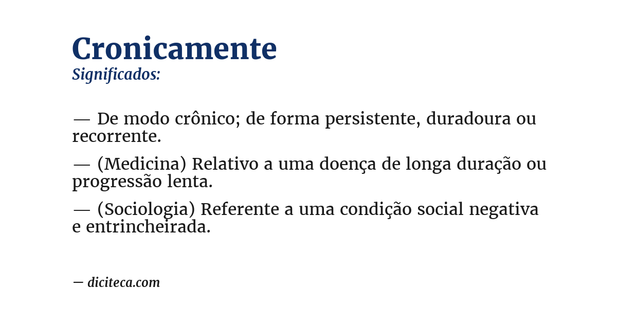 Significado de cronicamente