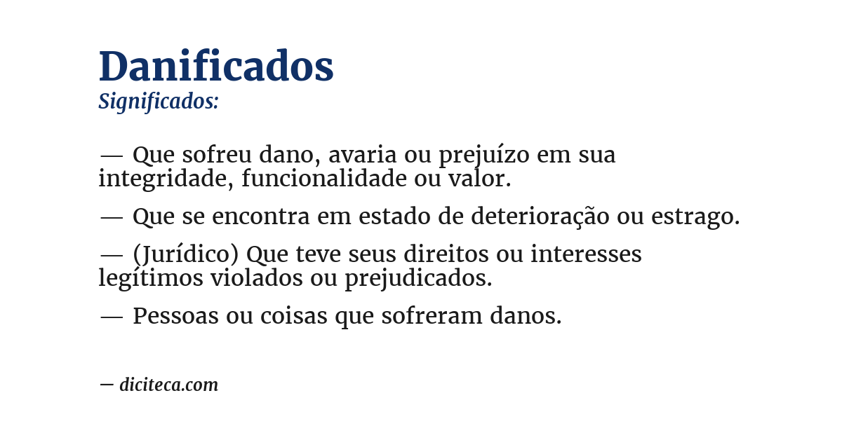 Significado de danificados