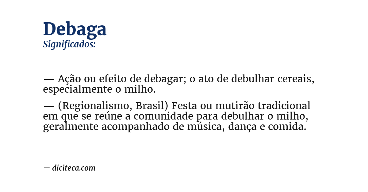 Significado de debaga