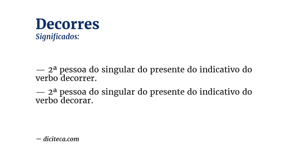 Significado de decorres
