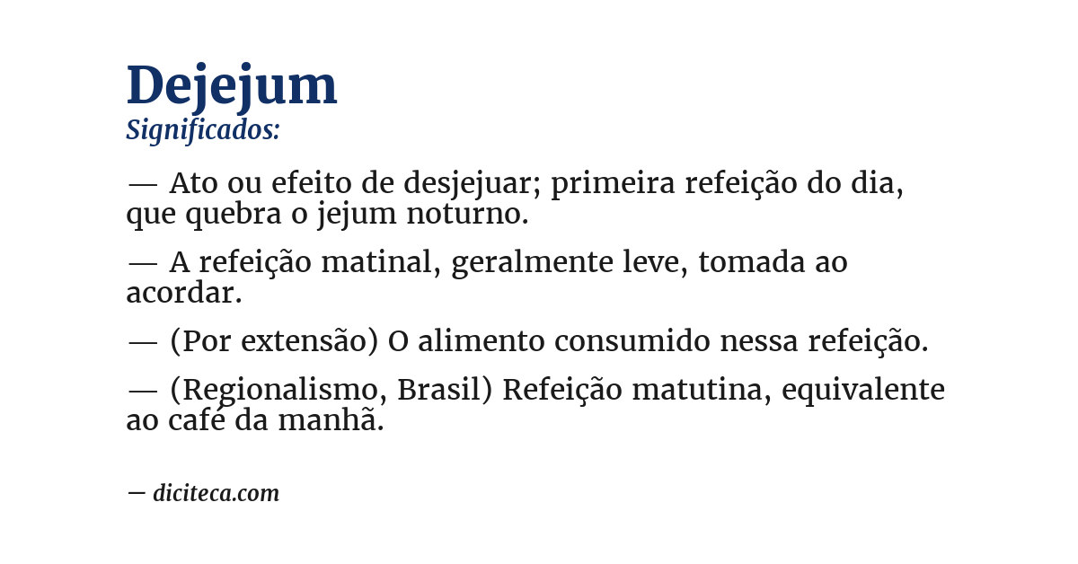 Significado de dejejum