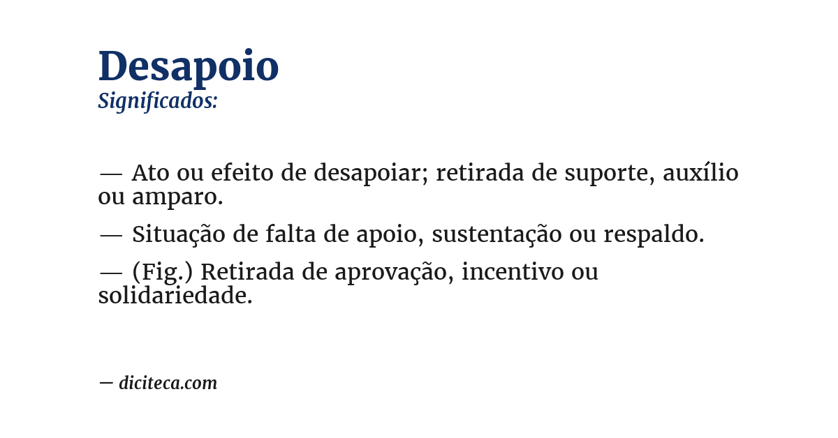 Significado de desapoio