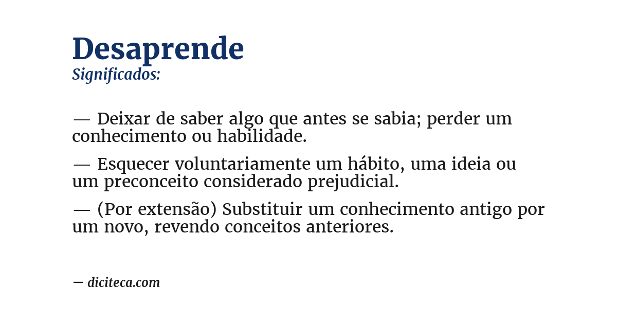 Significado de desaprende