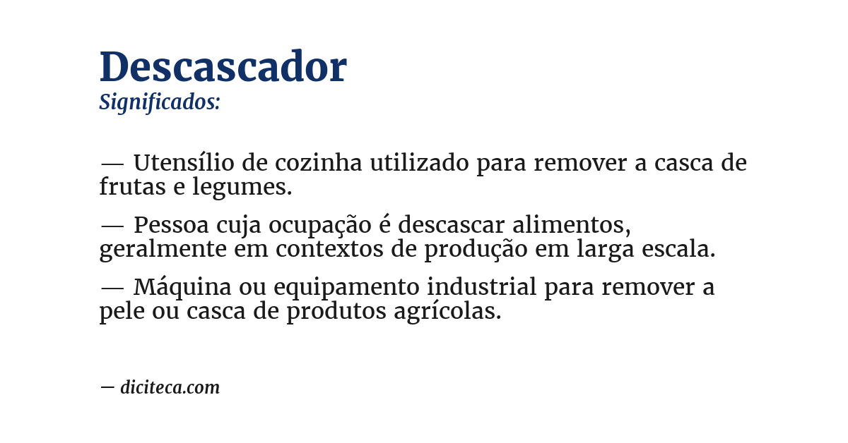 Significado de descascador