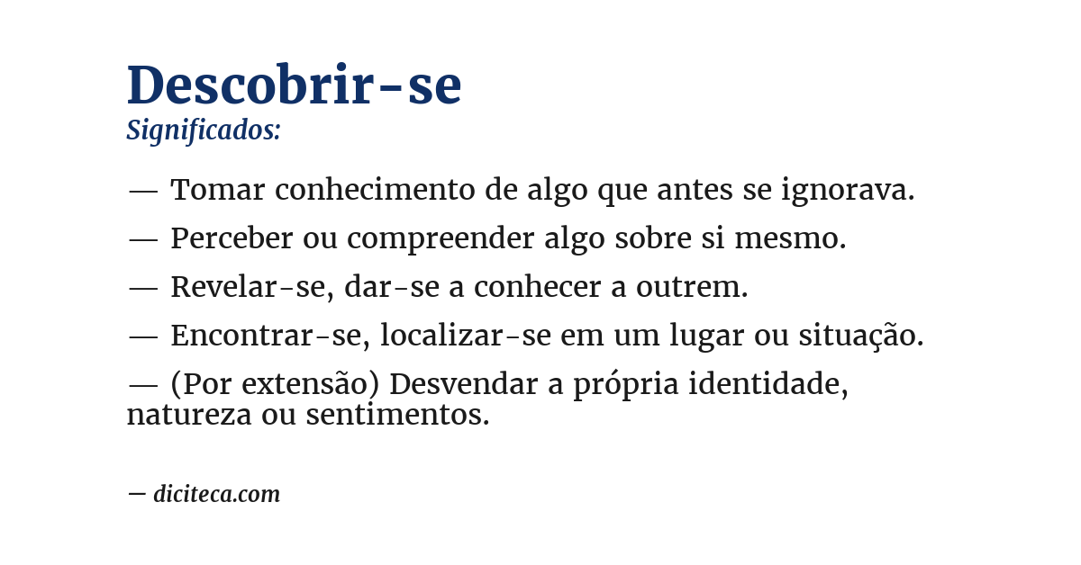 Significado de descobrir-se