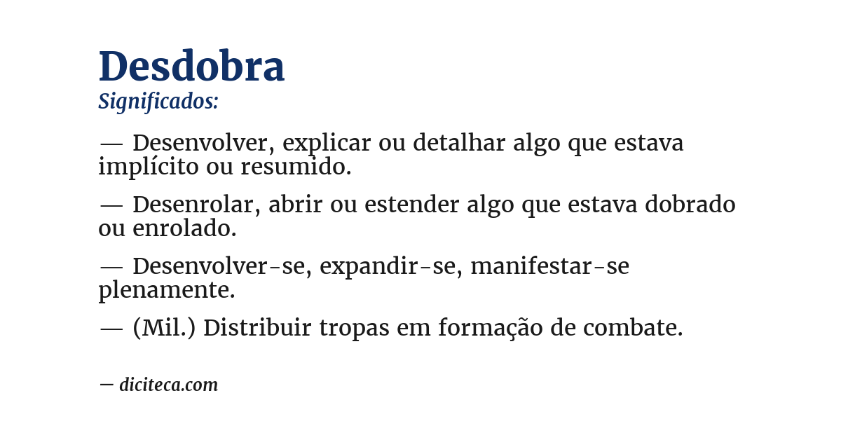 Significado de desdobra