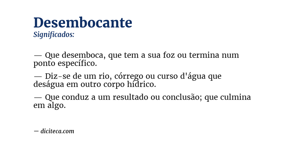 Significado de desembocante