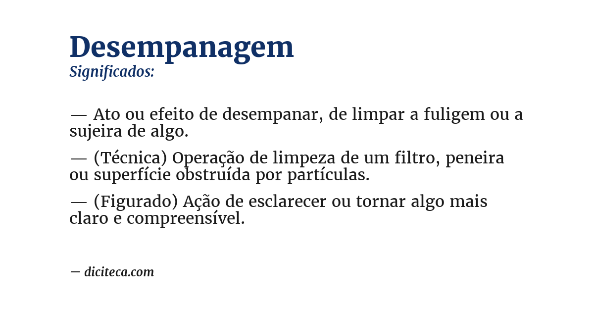 Significado de desempanagem