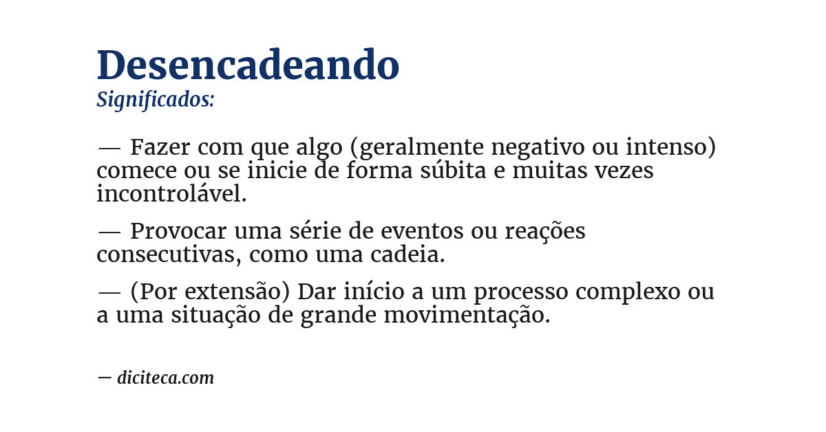 Significado de desencadeando