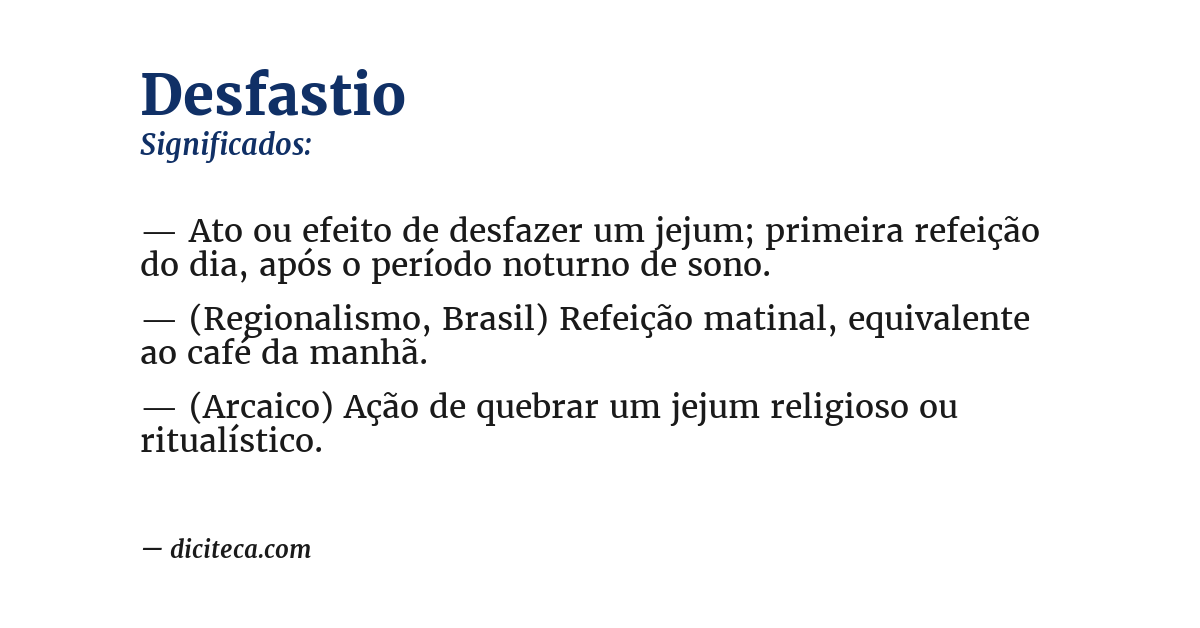 Significado de desfastio