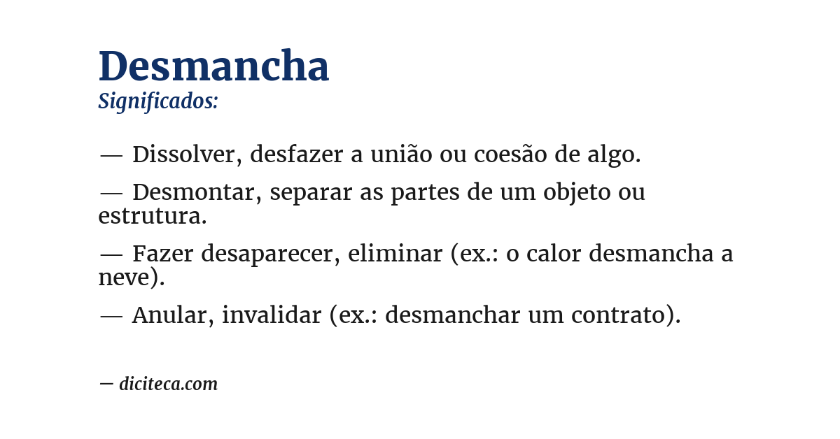 Significado de desmancha