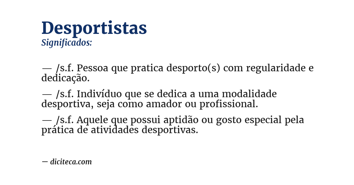 Significado de desportistas