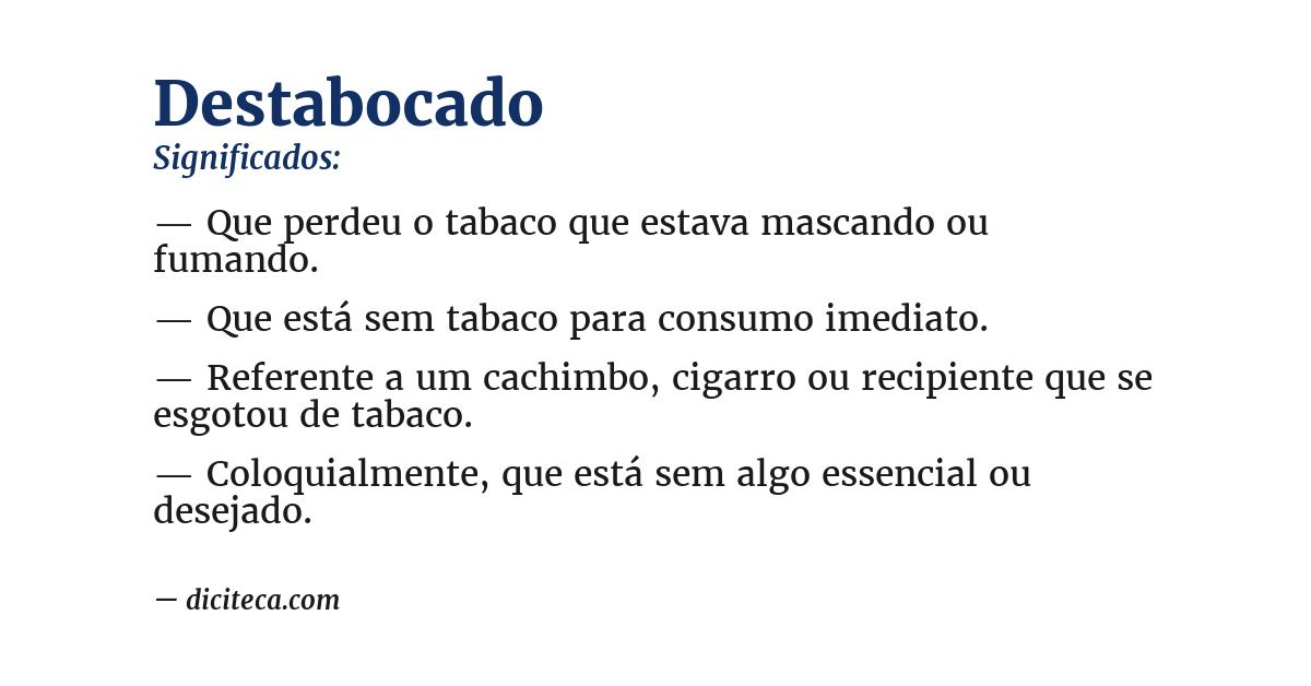 Significado de destabocado