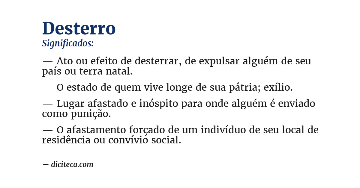 Significado de desterro