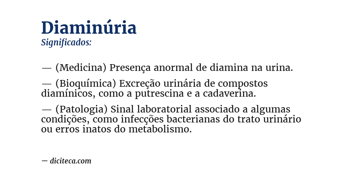 Significado de diaminúria