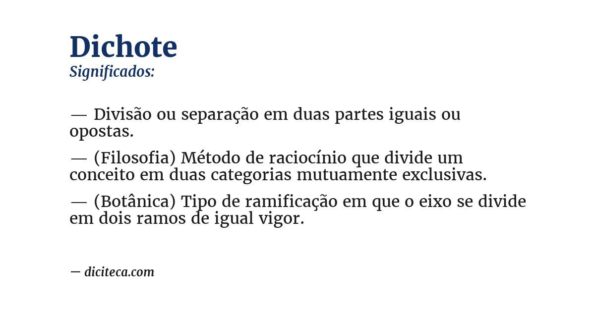 Significado de dichote