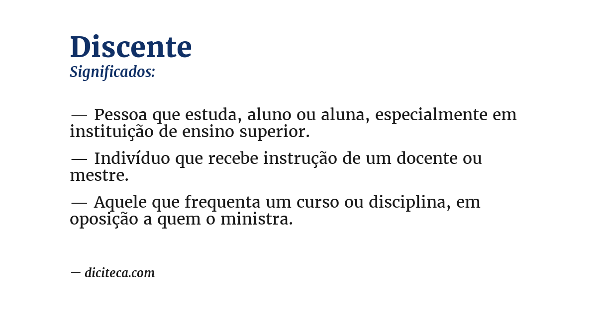 Significado de discente